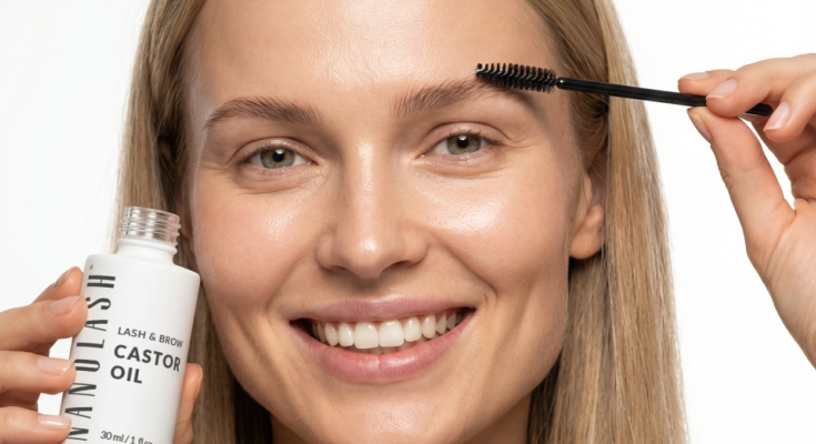 nanolash castor oil on eyebrows